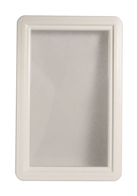 Hublot rectangulaire blanc pour porte de garage 21x34,2 cm.